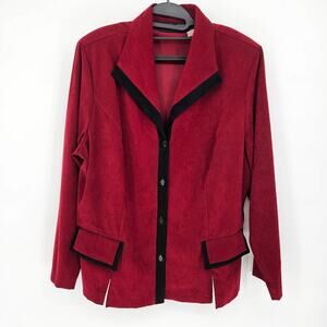 Vintage Sag Harbor Red Button Front Vampy Retro Cardigan Jacket Plus Size 20W